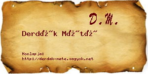 Derdák Máté névjegykártya